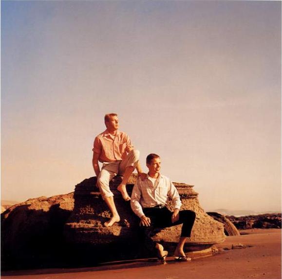 Mel Roberts and Dale Turner on Laguna beach a photo made in 1958 of Mel Roberts with Dale Turner