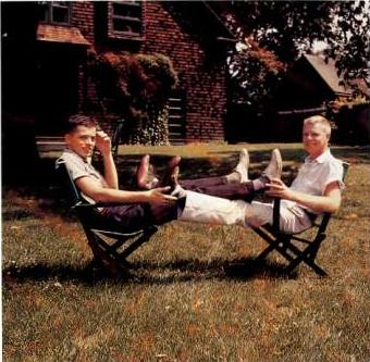 Mel Roberts in Cambridge with his friend a photo of Mel Roberts in Cambridge in 1958