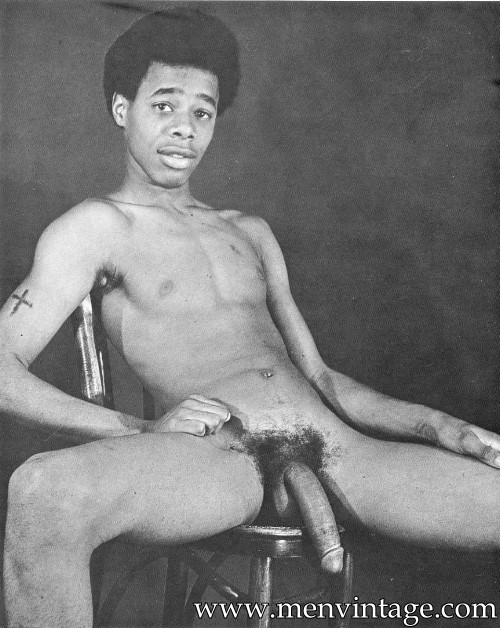 Young slim black boy nude with huge dick